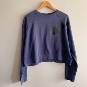 Nike Blue Crewneck Cropped Long Sleeve Sweatshirt Size XL